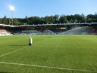 Blick von der Seitenlinie auf den Rasen der Voith Arena<br><small>Uwe Baur</small>